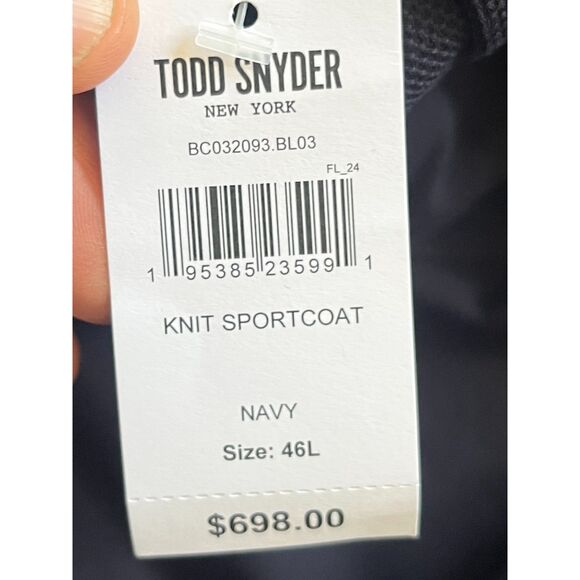 NWT  TODD SNYDER New York Blue Knit Sportcoat Jacket Blazer  Mens Size 46L - Picture 5 of 11